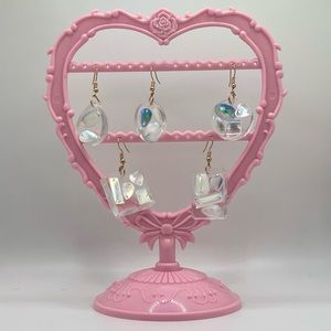 Handmade Iridescent Rhinestone Resin Earrings